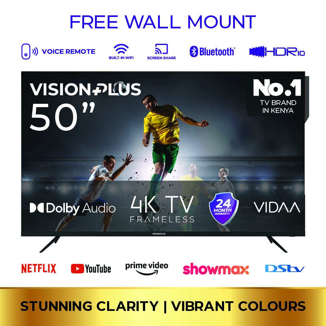 Vision Plus 43" 4K FRAMELESS V TV with Vidaa OS + Free Wall Mount